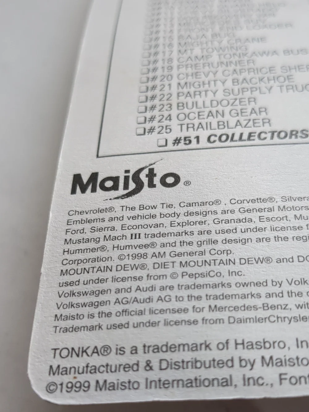 Maisto Tonka Collectors Search Blizzard Tamer #51